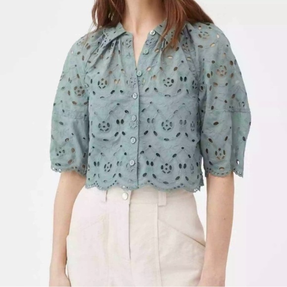 Rebecca Taylor Tops - REBECCA TAYLOR MINA EYELET BLOUSE Size 2